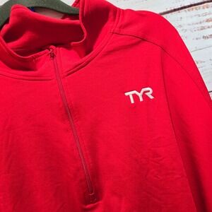 TYR Red 4XL 1/4 Zip Pullover NWT Long Sleeve Men Athletic‎ Performance Shirt